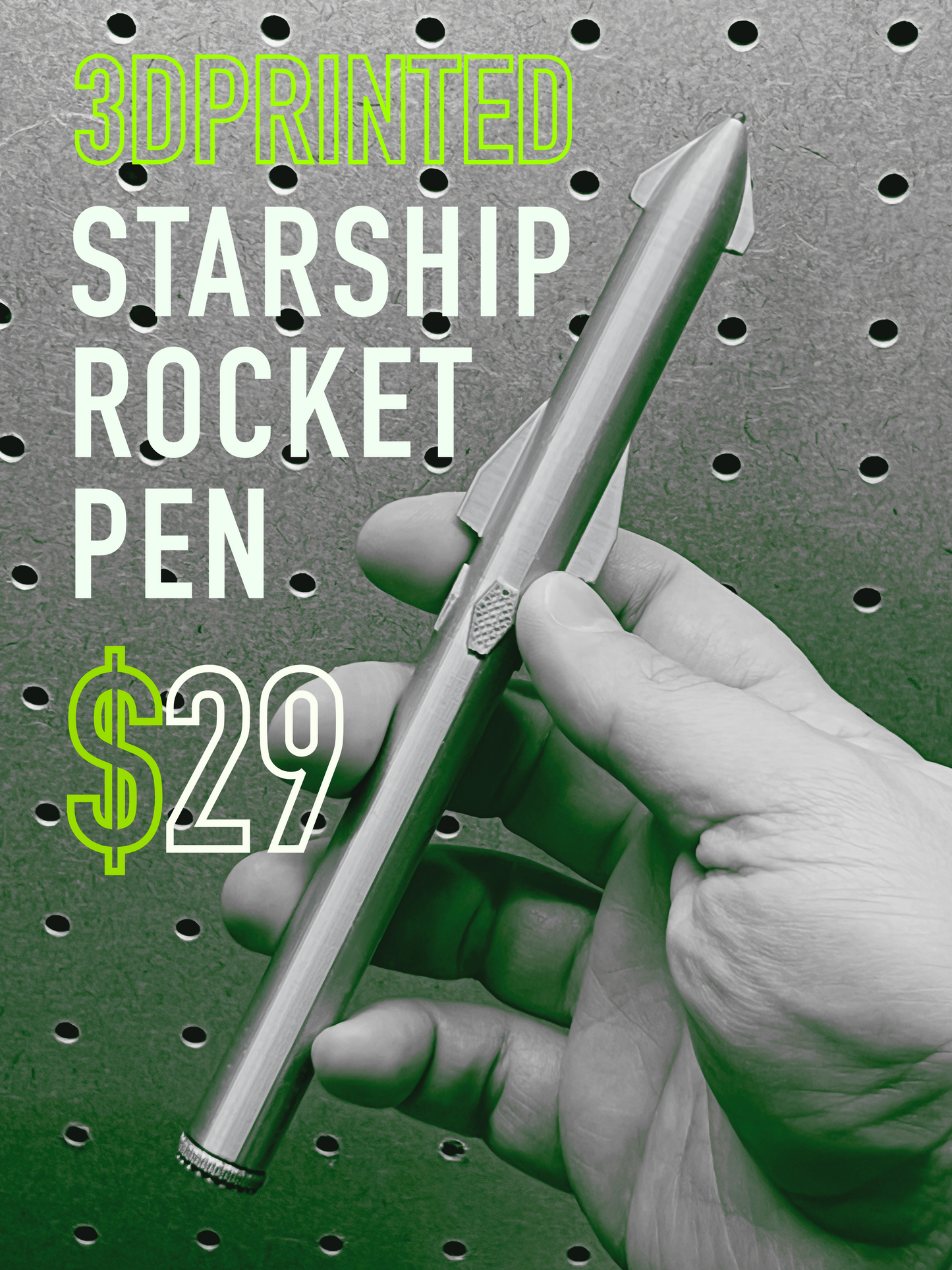 3D printed Starship Rocket Pen | The Perfect Space-Nerd Stocking Stuffer